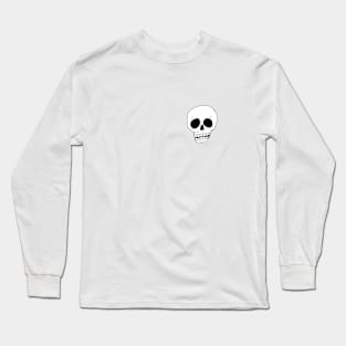 Spooky Skull and Logo White T-Shirt Long Sleeve T-Shirt